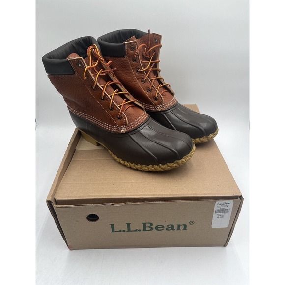 NEW L.L.Bean BEAN BOOT 8" Men's Duck Boot Brown Leather US Size 12 D NIB - Picture 11 of 11